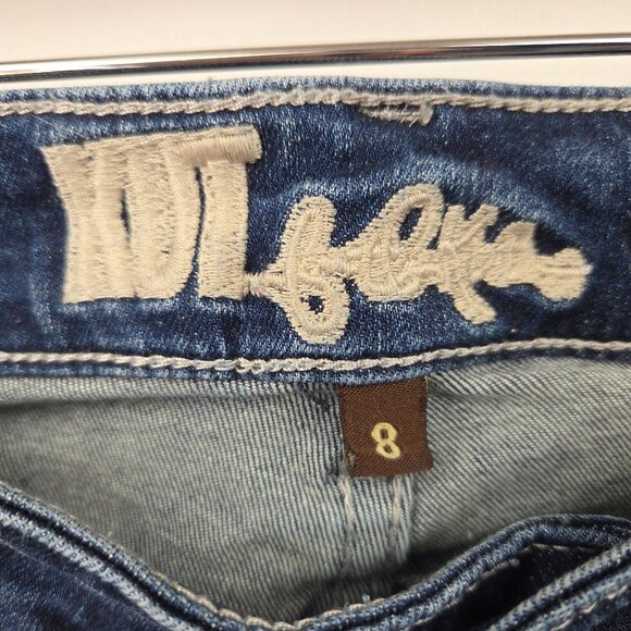 Kut From The Kloth Lightly Distressed Straight-Leg Denim Jeans Size 8 - Picture 11 of 13